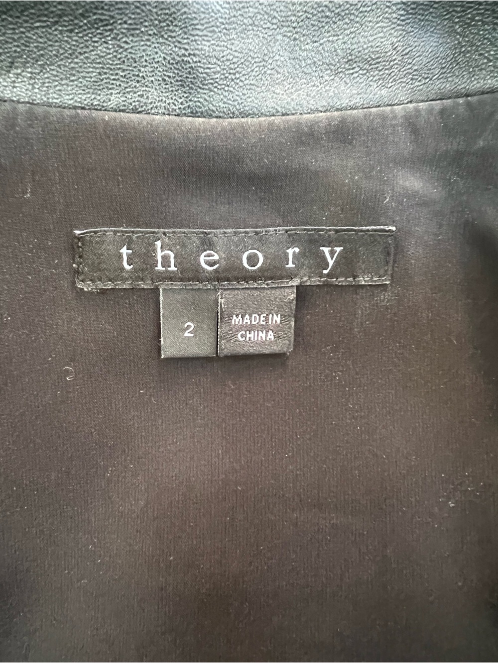 Theory Cirilo Rave Lamb Leather Trim Front Panel Open Blazer in Black, size 2 - Picture 5 of 8